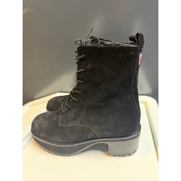 BY FAR Cobain 60mm platform boots black suede boots size w40 - Picture 8 of 8
